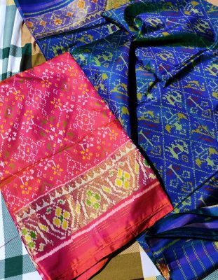 Amazon.com: ETHNIC EMPORIUM CREAM COLOR SILK Indian festival patola  gujarati saree woman silk sari blouse : Clothing, Shoes & Jewelry